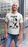 Male model wearing President Barack Obama T-shirt in White with "Hope - I'm Full of It" quote